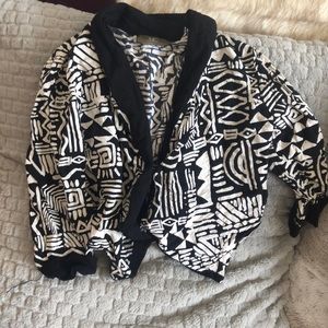 Patterned cotton blazer